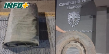 Timbúes: camionero aprehendido tras derribar un arco limitador y hallarse elementos robados en su vehículo