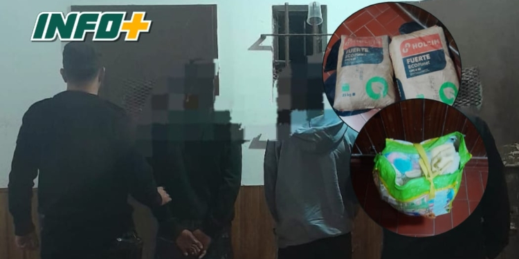 Barrancas: aprehendieron a un hombre y a un menor transportando bolsas de cemento