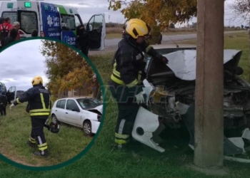 Un vecino de Oliveros se estrelló contra una columna a la vera de la Ruta 11