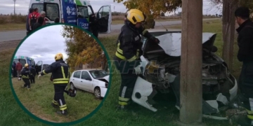Un vecino de Oliveros se estrelló contra una columna a la vera de la Ruta 11