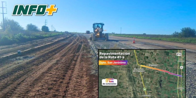 Avanza la repavimentación de la Ruta 41s entre Bernardo de Irigoyen y Ruta 11