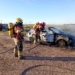 Pérdidas totales tras el incendio de un auto en un camino rural de Pueblo Andino