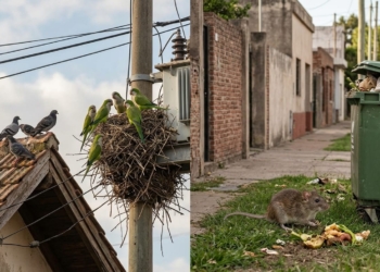 Alerta en la provincia por enfermedades transmitidas por cotorras, palomas y ratones