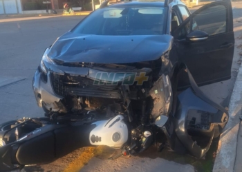 Fuerte accidente en Totoras: un motociclista trasladado en código amarillo