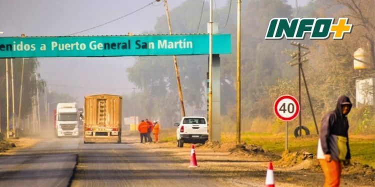 Comenzaron los arreglos de la Ruta Nacional 11 en Puerto San Martin