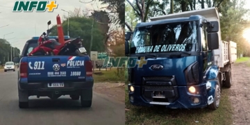 Un camión de la Comuna de Oliveros impactó con un motociclista en Ruta 11