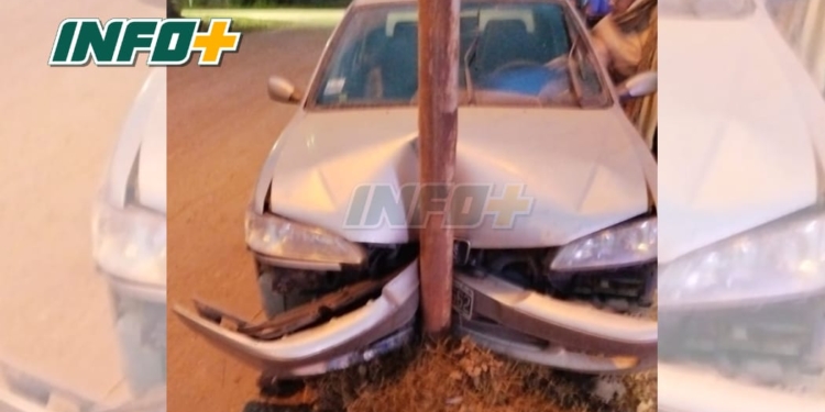 Gaboto: dos hombres resultaron heridos tras chocar contra una columna de alumbrado público