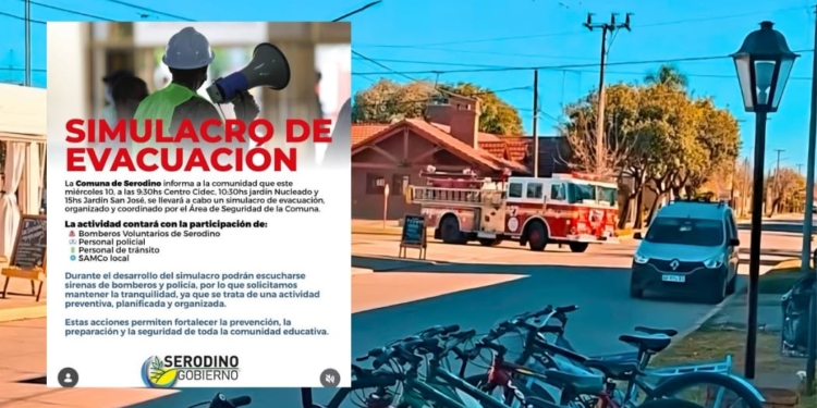 Simulacro de evacuación en escuelas de Serodino: la comunidad se prepara para emergencias