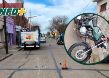 Totoras: una moto terminó debajo de un camión de transporte de oxígeno