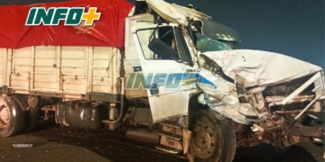 Fuerte choque entre camiones en el acceso a la autopista, en San Lorenzo