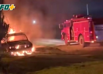 Tras la final, piñas y un auto incendiado en Puerto Gaboto