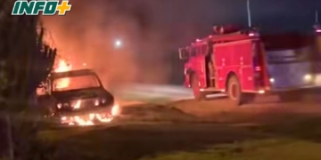 Tras la final, piñas y un auto incendiado en Puerto Gaboto