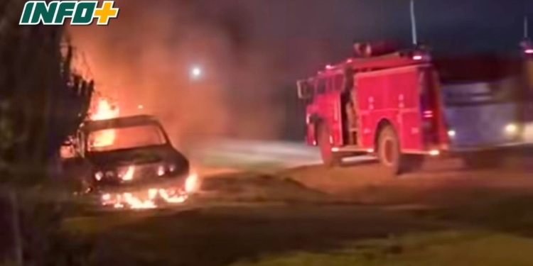 Tras la final, piñas y un auto incendiado en Puerto Gaboto