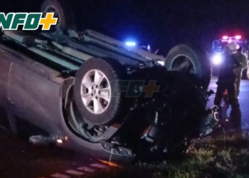 Choque y vuelco en la autopista Rosario Santa Fe: un herido