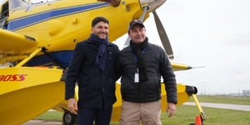 Un piloto de Centeno fue el primero en volar el nuevo avión hidrante de la Provincia