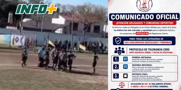 La Liga Sanlorencina impuso el protocolo de tolerancia cero ante la violencia en las canchas