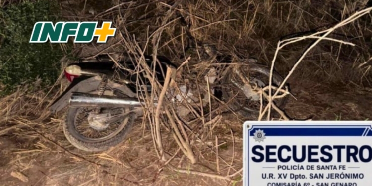 Recuperaron una moto robada en San Genaro: un menor involucrado