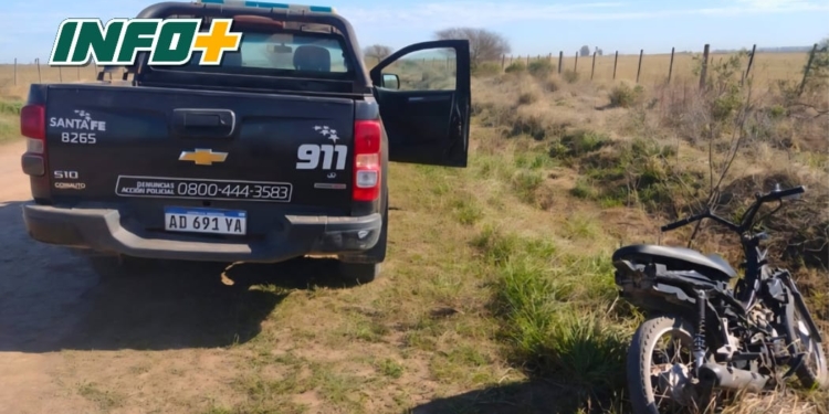 Encontraron en una zona rural de Puerto Gaboto una moto que había sido robada
