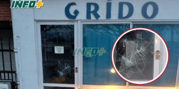 Vandalismo en Serodino: destrozaron el vidrio de la puerta de una heladería