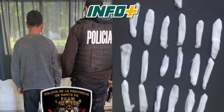 Aprehendieron a un hombre con 19 envoltorios de cocaína en Puerto Gral. San Martín