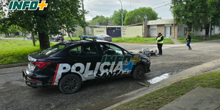 Un joven herido tras un fuerte choque en Maciel entre una moto y un auto