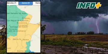 Alerta meteorológica amarilla por tormentas para este jueves en toda la provincia