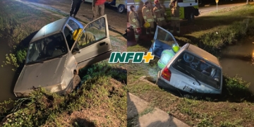 San Genaro: un conductor despitó y terminó con su auto en un zanjón