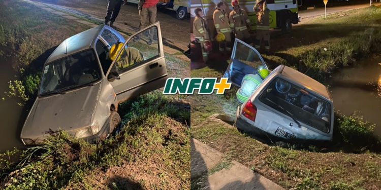 San Genaro: un conductor despitó y terminó con su auto en un zanjón